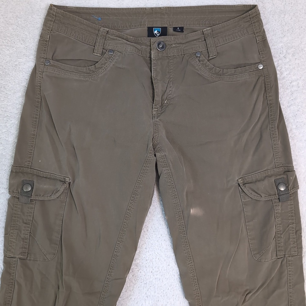 Kuhl Pants Women's 8 Regular Green Splash Roll Up Pant Cargo Outdoor‎ Patina Dye